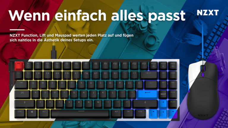 NZXT kündigt mit der Function-Tastatur und der Lift-Maus seine ersten Peripheriegeräte mit optionalem BLD-Customizing-Service an