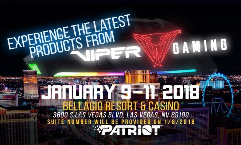 Patriot und Viper Gaming laden ein zur CES 2018
