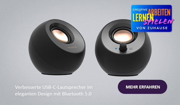 Creative Pebble V3: Verbesserte USB-C-Lautsprecher im eleganten Design mit Bluetooth 5.0