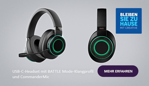 Creative SXFI GAMER: USB-C-Headset mit BATTLE Mode-Klangprofil und CommanderMic