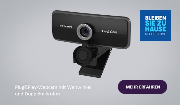 Creative Live! Cam Sync 1080p: Plug&Play-Webcam mit Weitwinkel und Doppelmikrofon