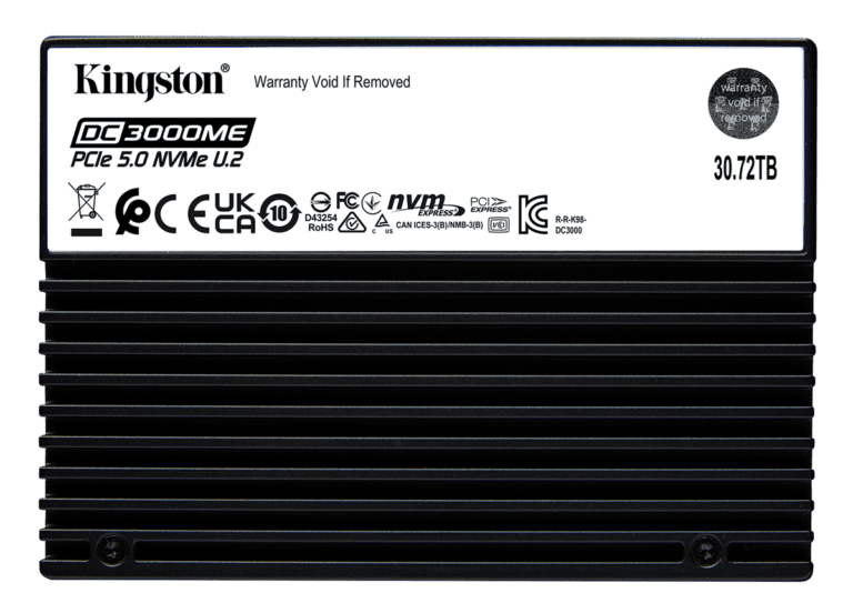 Kingston introduceert een 30,72 TB Gen5 U.2 NVMe SSD  voor datacenters van de volgende generatie